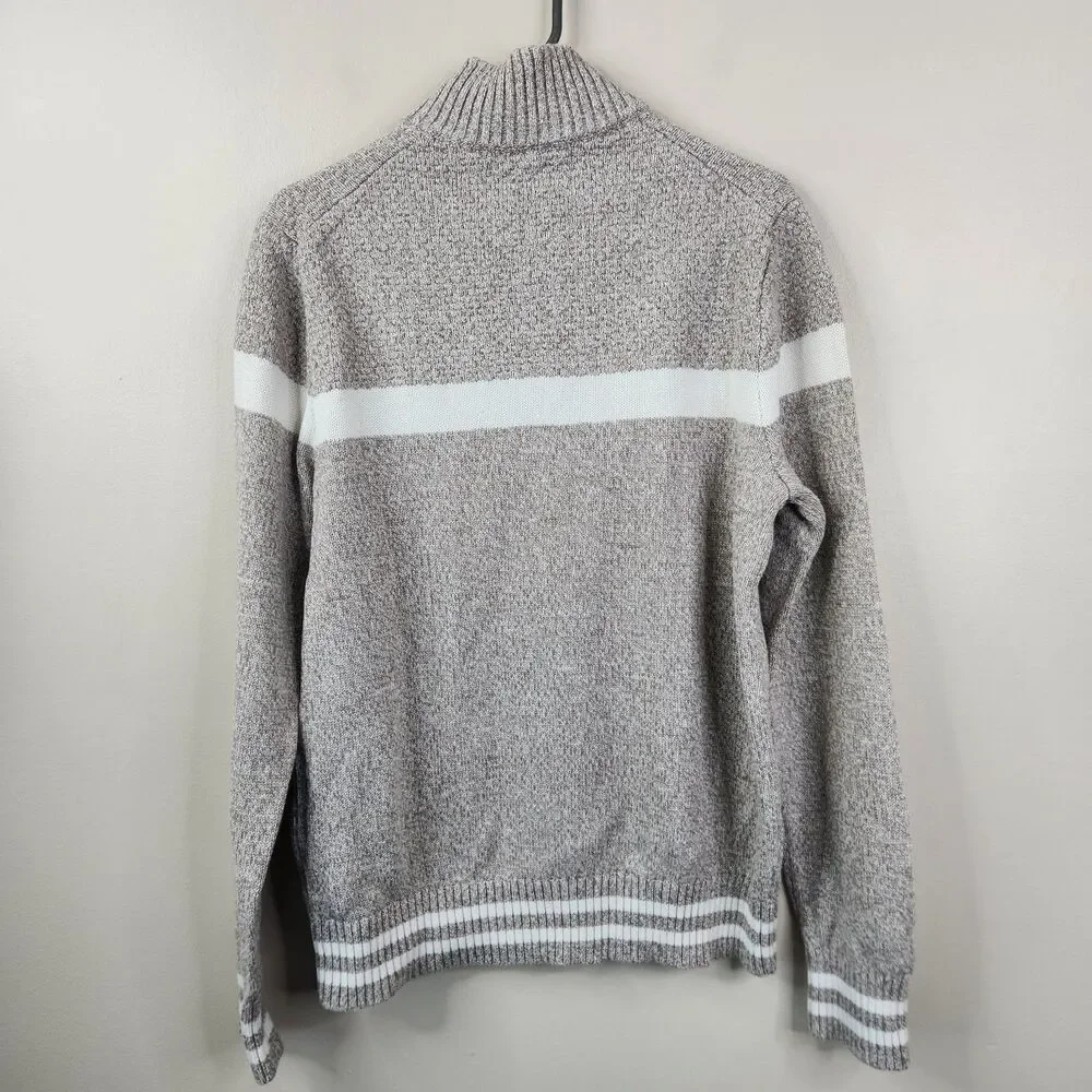 Banana Republic Factory Mens Mock Neck Full Zip Cotton Sweater Medium